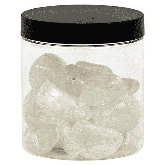 Bergkristal B L in Transparante Pot