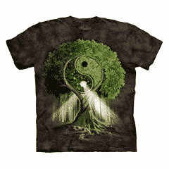 T-Shirt Mountain Artwear Yin Yang Tree Zwart M