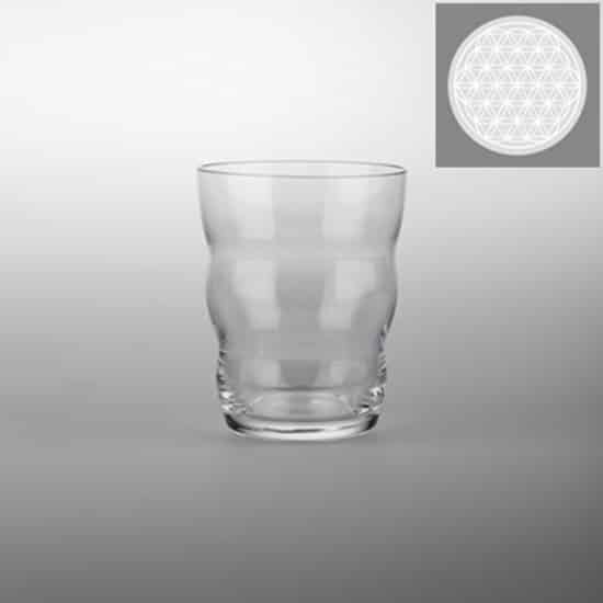 Drinkglas Jasmina met Bloem des Levens Wit
