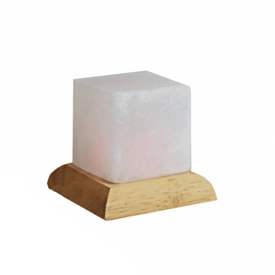 Himalaya Zoutlamp USB Wit Kubus (ca. 450 gram) 9 cm