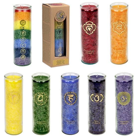 Chakra Geurkaarsen in Doos - Gemengd Assortiment (Set van 12)