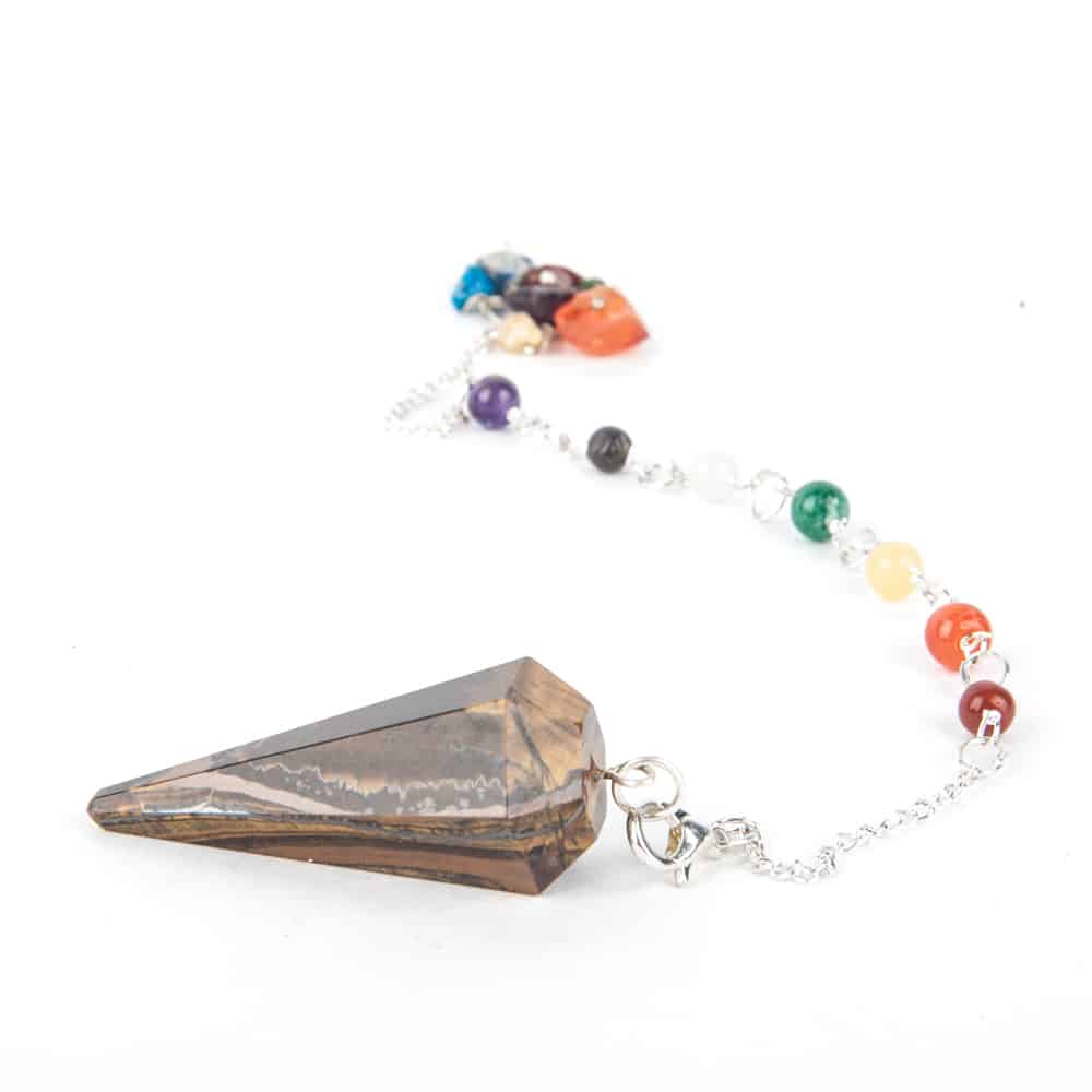 Stenen pendel chakra ketting zilver
