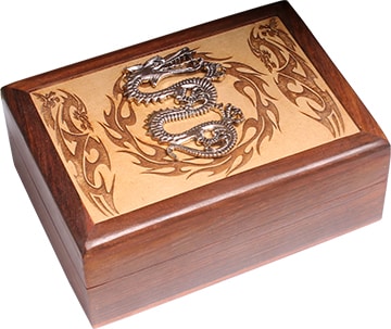 Sieradendoos - Laser Engraved - With Metal -Dragon
