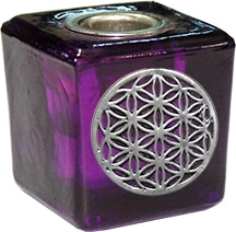 Kaarshouder Cube Purple - Flower of Life