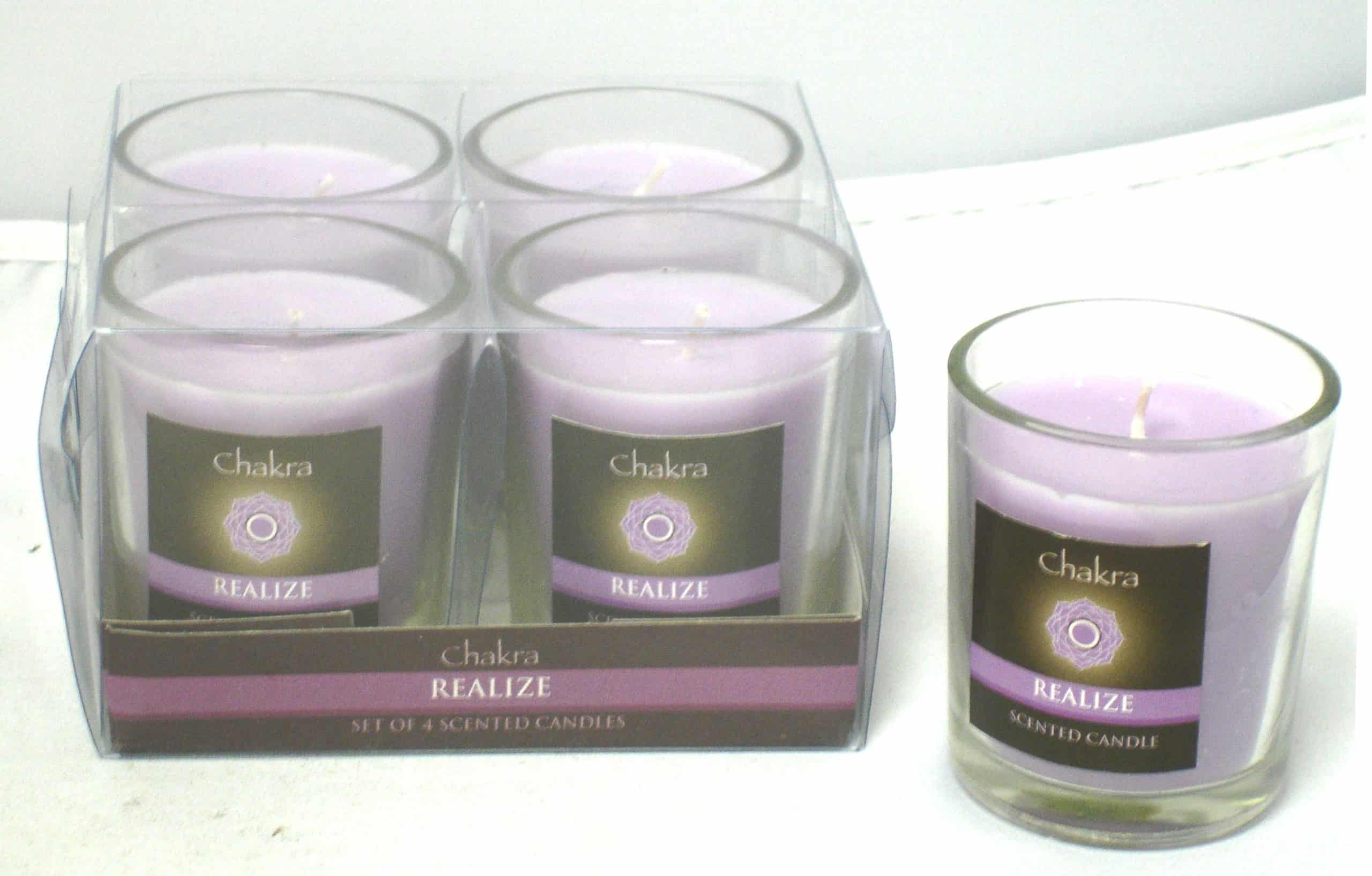 Green Tree Chakra Kaars Crown Chakra Realize (Set van 4 )
