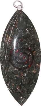 Orgonite Hanger Koperen Spiraal Ovaal Pyriet