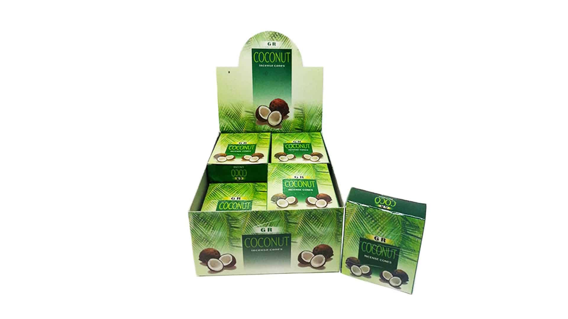 G.R. Wierook Kegel Coconut (12 pakjes met 10 kegels)