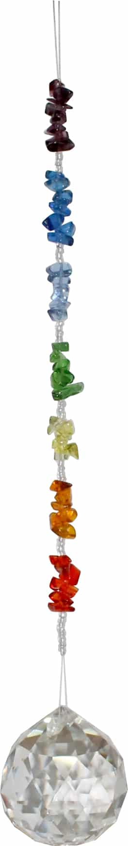 Hangend Kristal Geslepen Glas met Chakra Steentjes