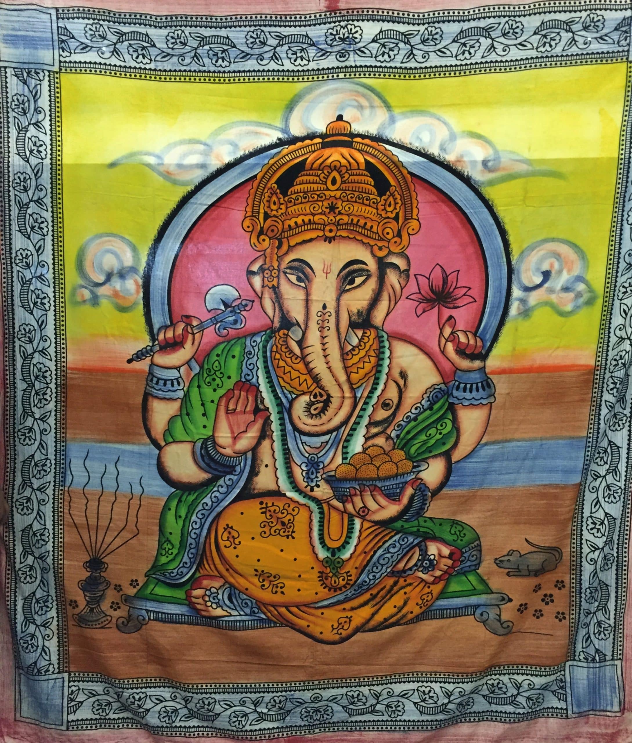 Wandkleed Katoen Painted Ganesh
