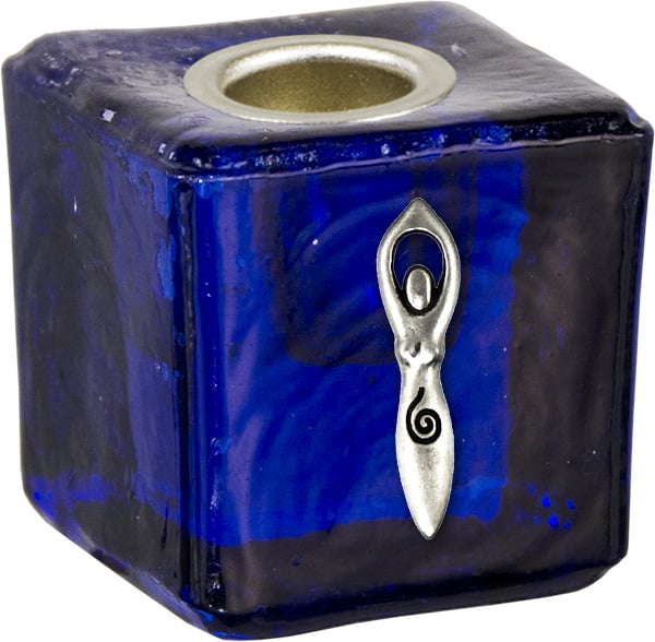 Kaarshouder Mini Kubusvorm Cobalt - Spiral Goddess