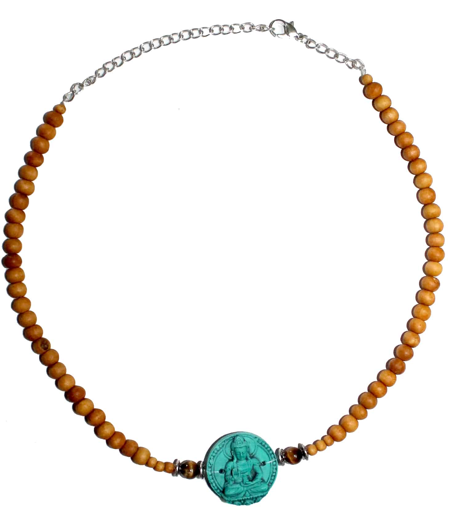 Sandalwood Verstelbare Ketting - Turquoise Medicine Buddha