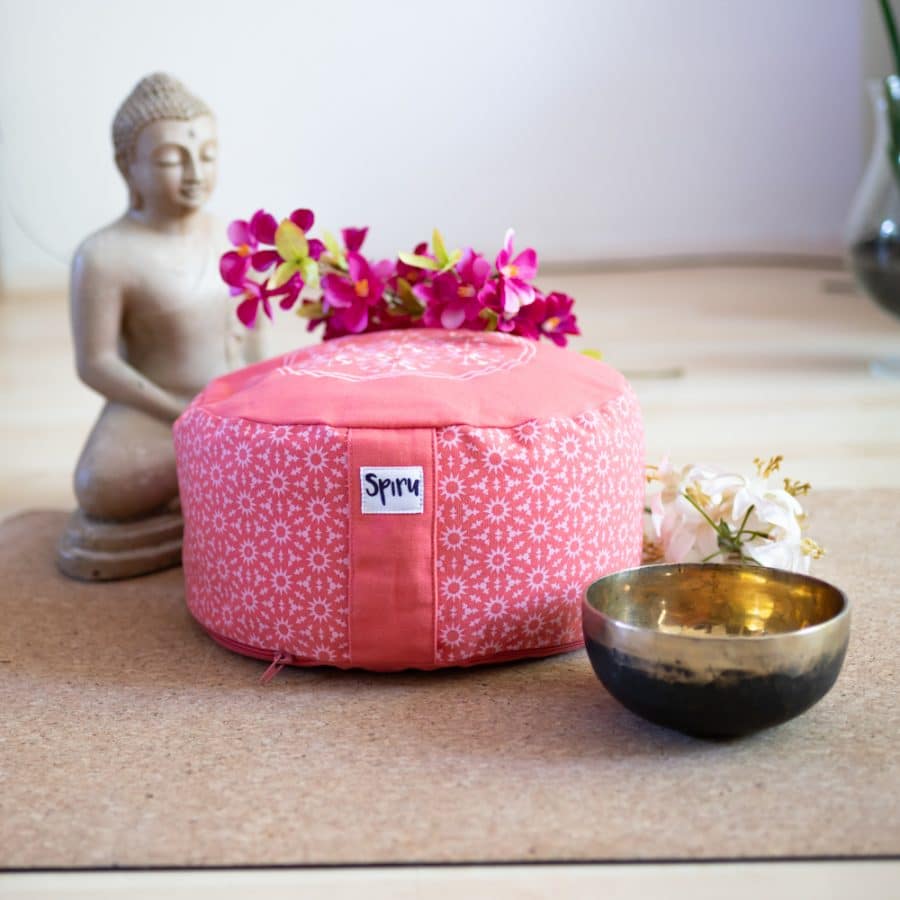 spiru meditatiekussen zonneprint roze