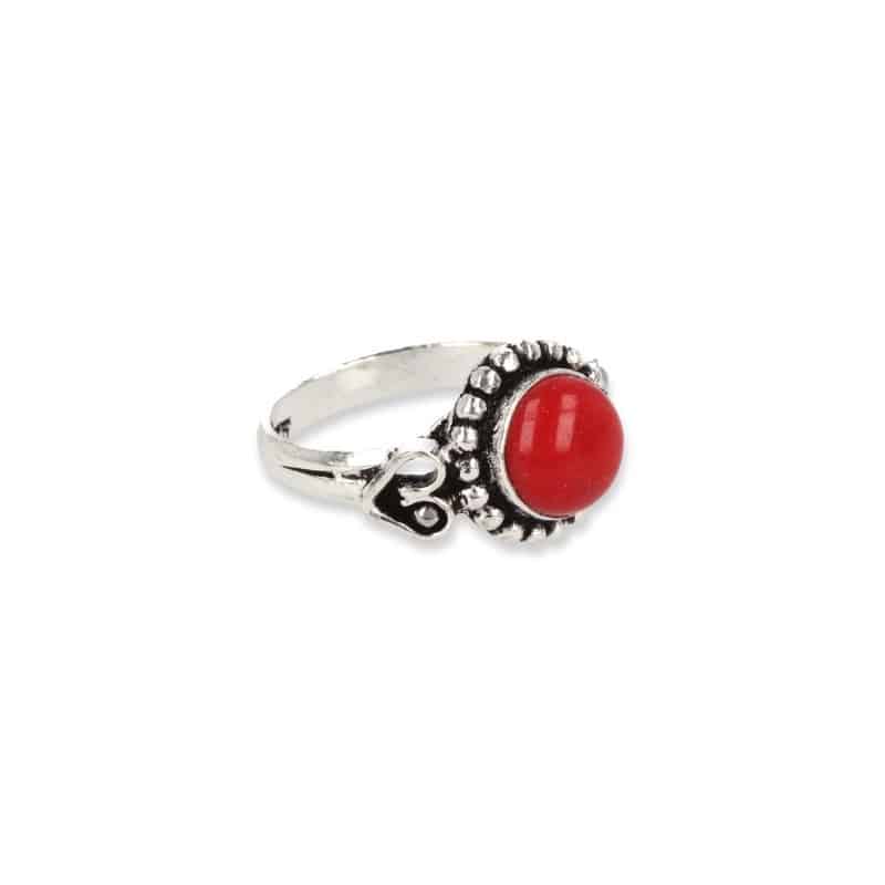 Verzilverde Ring Koraal - Look &apos;Love&apos; (Maat 17,25)
