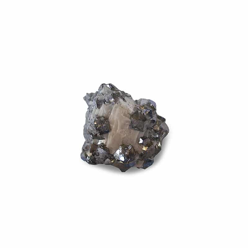 Ruwe Edelsteen Skutterudiet op Kwarts - Marokko (Model 33)