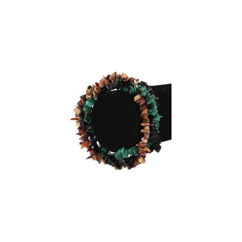 Edelsteen Splitarmband Malachiet/ Mokaiet/ Onyx