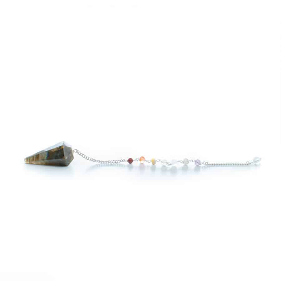 pendel labradoriet facet met chakra ketting