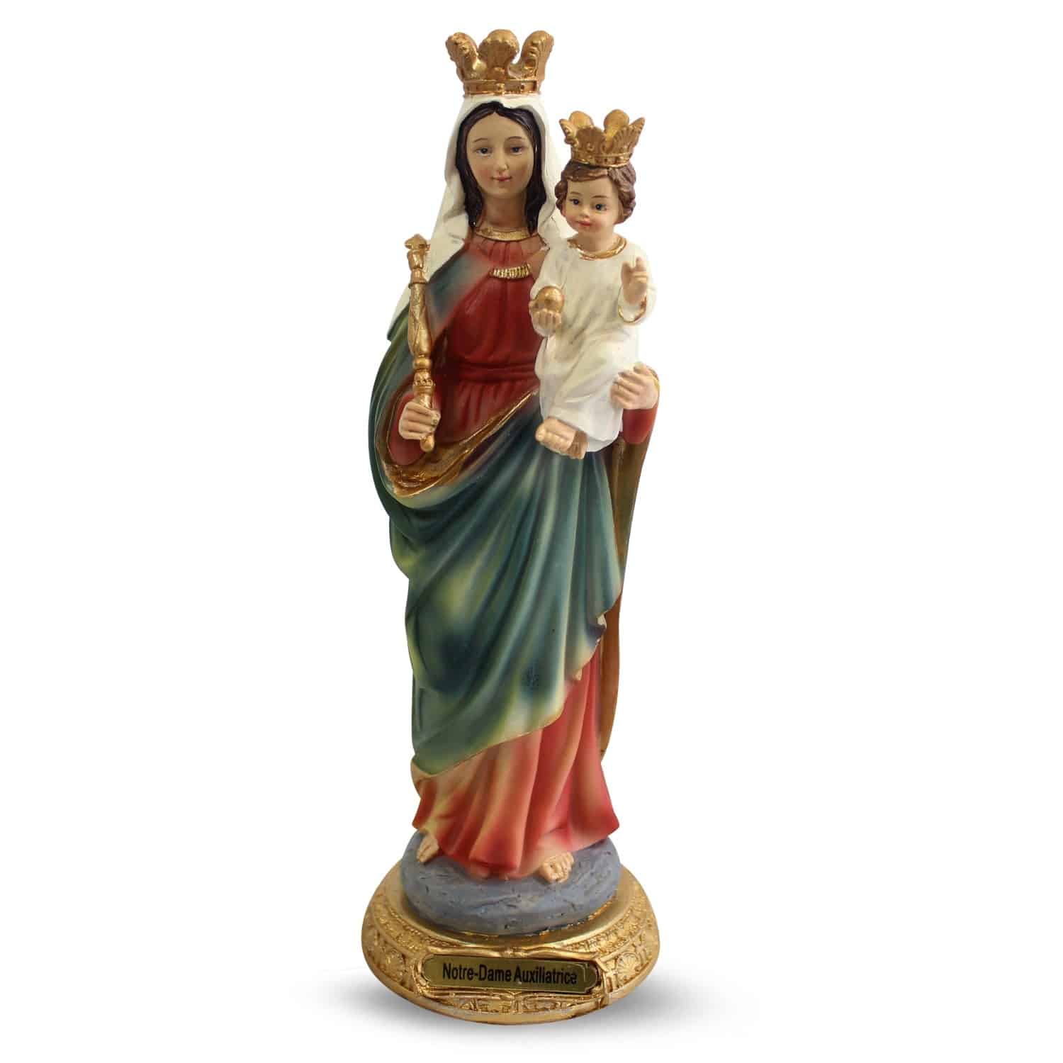 Beeld van Moeder Maria met Kindje Jezus Kroon (22 cm)