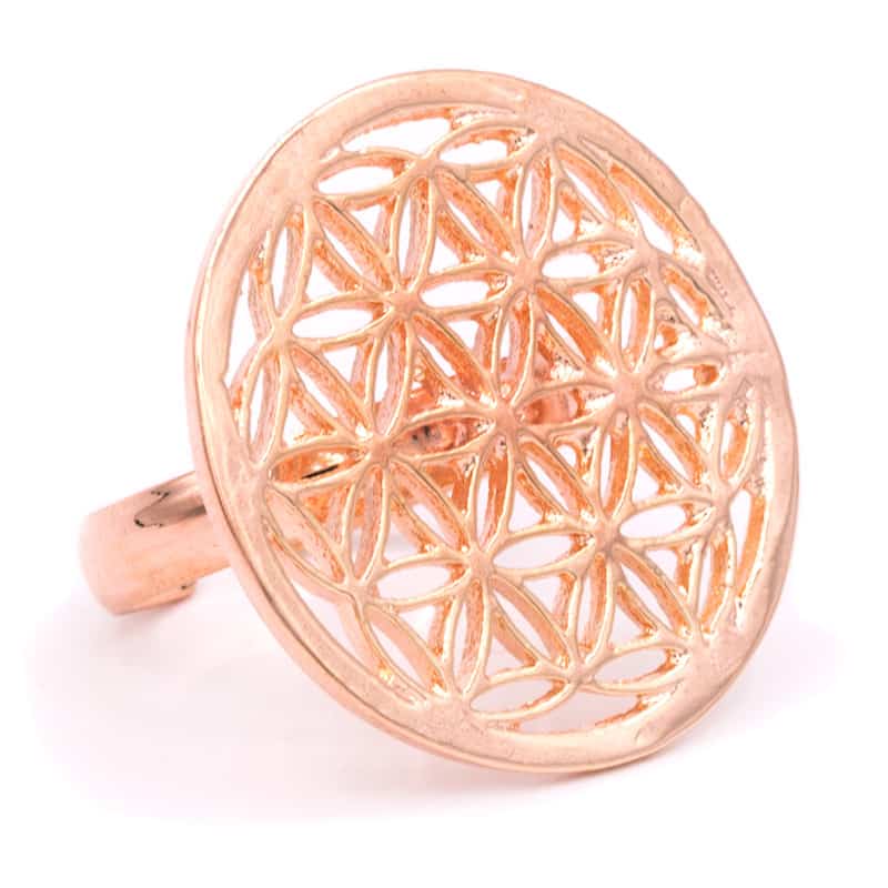 Ring Bloem des Levens Roze Goudkleur