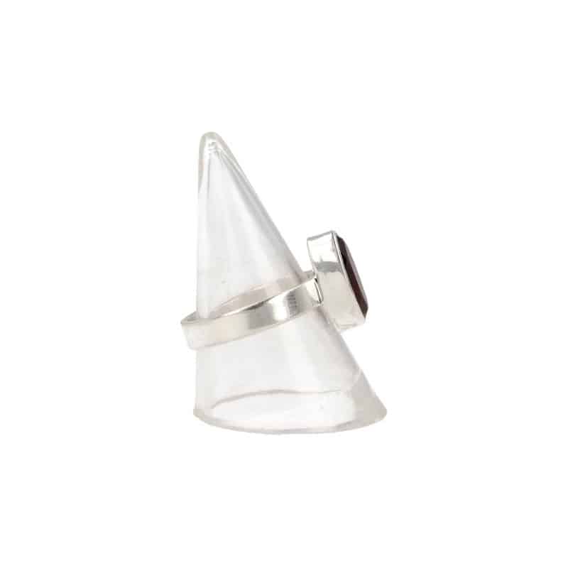 Granaat Ring in Zilver - Facet Ovaal (Maat 17,25)