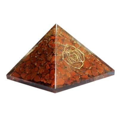 Orgonite Piramide Rode Jaspis - Basis Chakra - (70 mm)