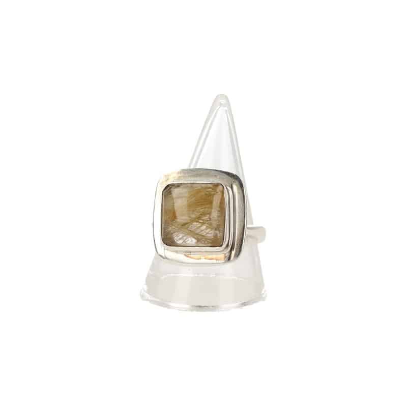 Rutielkwarts Verstelbare Ring Zilver (Model 2)