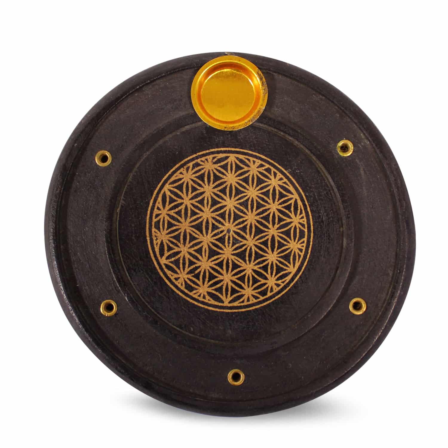 Wierookhouder van Mangohout - Flower of Life