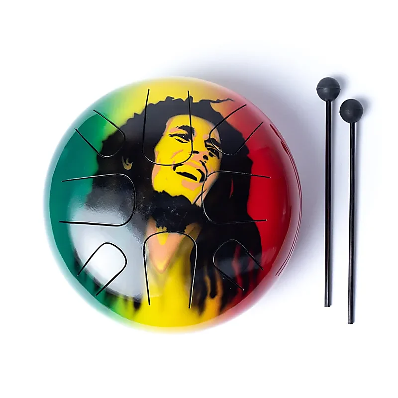Metalen Tongue Drum 8 bladen - Bob Marley