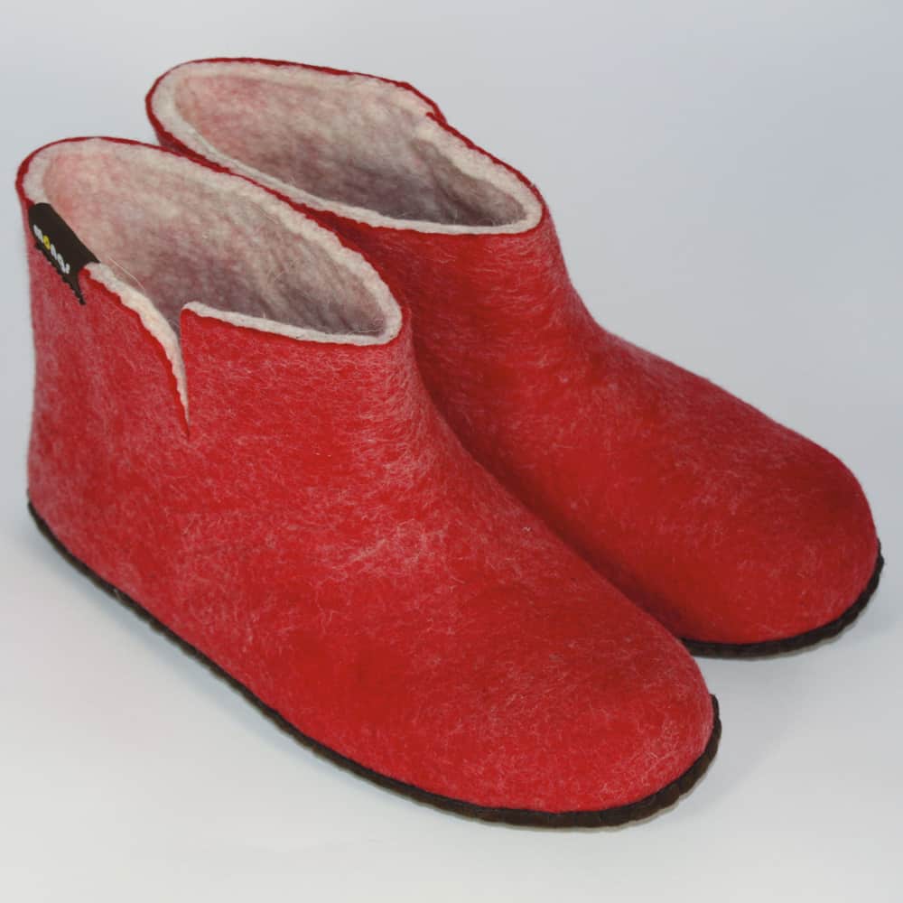 Pantoffels van Vilt (Rood - Maat 30)
