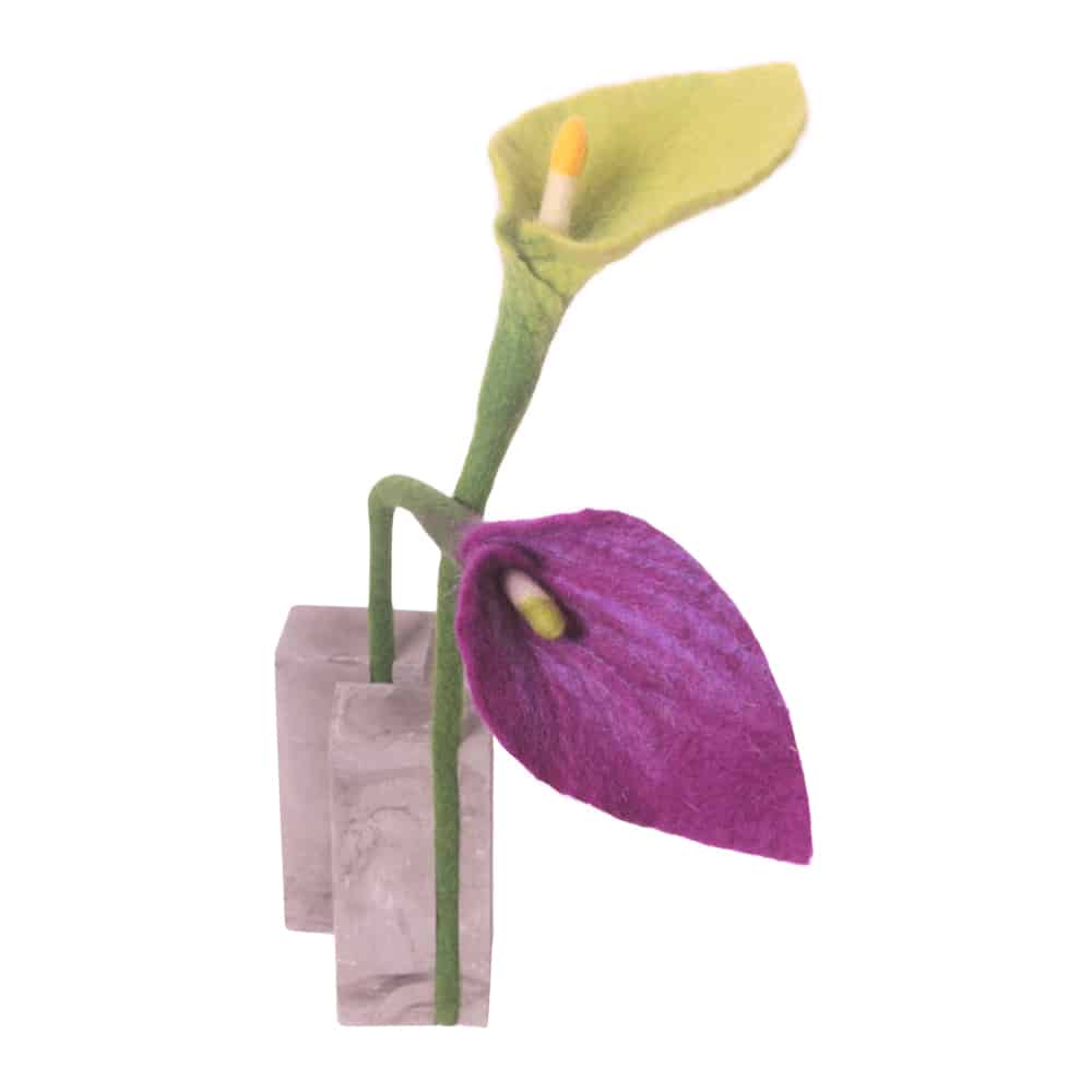 Decoratie Aronskelk Paars en Lime (36 cm)