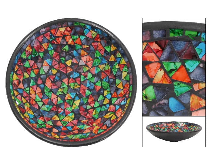 Kom Mozaïek Driehoeken Multicolor Small
