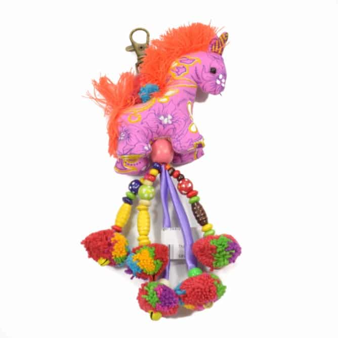 Sleutelhanger Paard Stof/Kralen (15 cm)