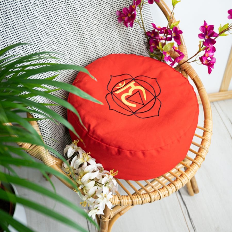 rood meditatiekussen 1e chakra