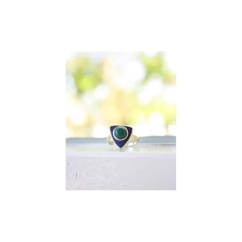 Zilveren Ring Lapis Lazuli/Onyx Groen