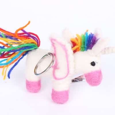 Vilten Sleutelhanger Unicorn