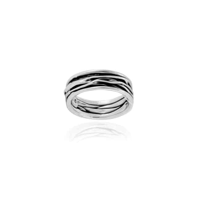 Zilveren Ring Corrugado Slim - Maat 18 (Sterling Zilver 925)