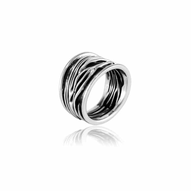 Zilveren Ring Corrugado - Maat 19,75 (Sterling Zilver 925)