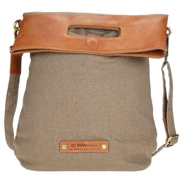 Leren Schoudertas Karla Camel-Mokka