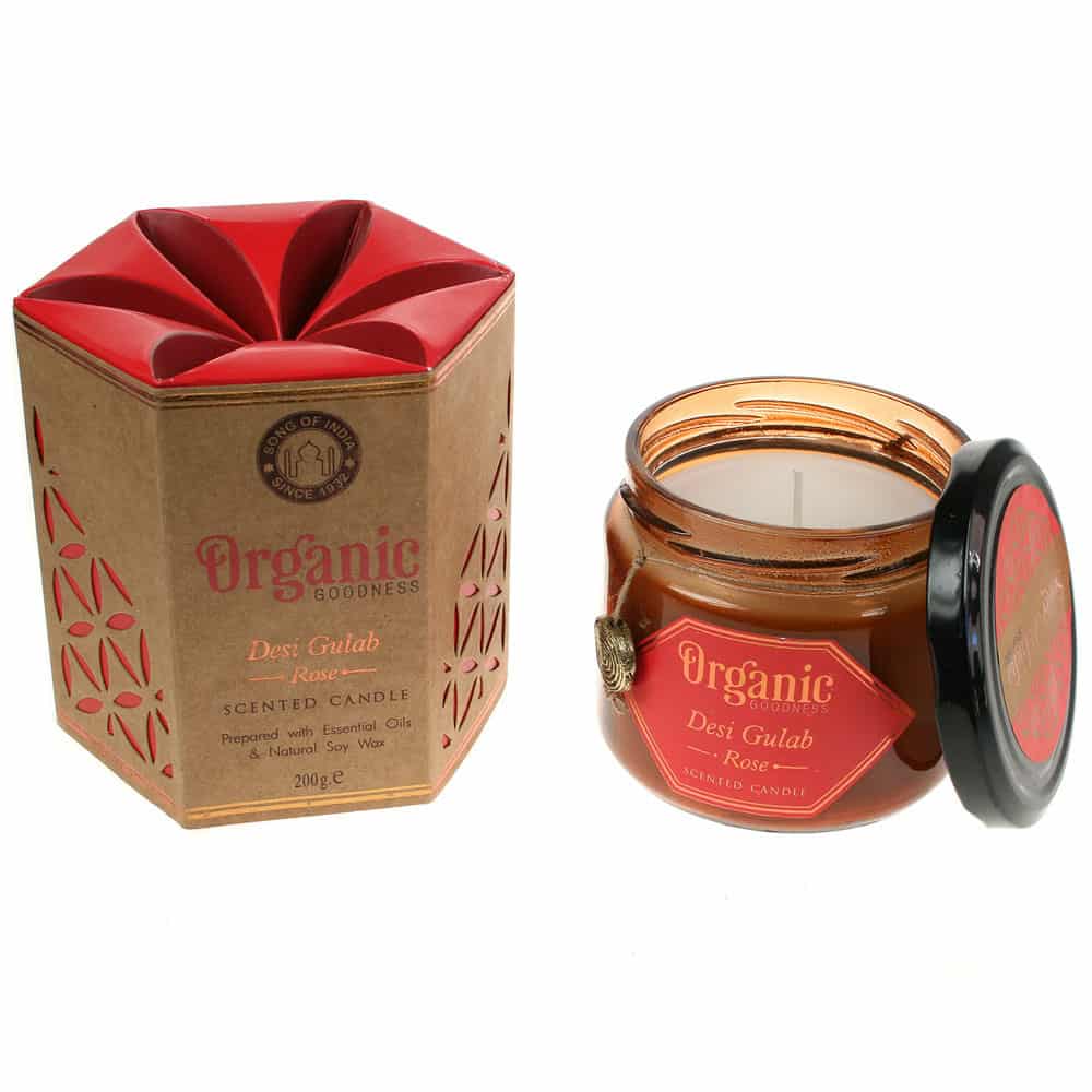 Geurkaars van Soja Was Organic Goodness Rose