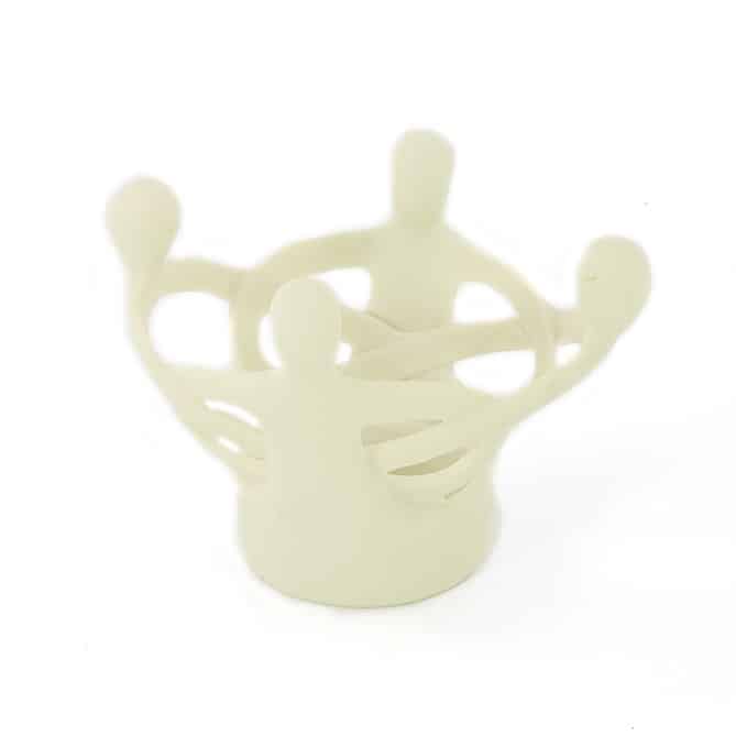 Beeld Polystone Vriendenkring 4 Personen Wit (15 cm)