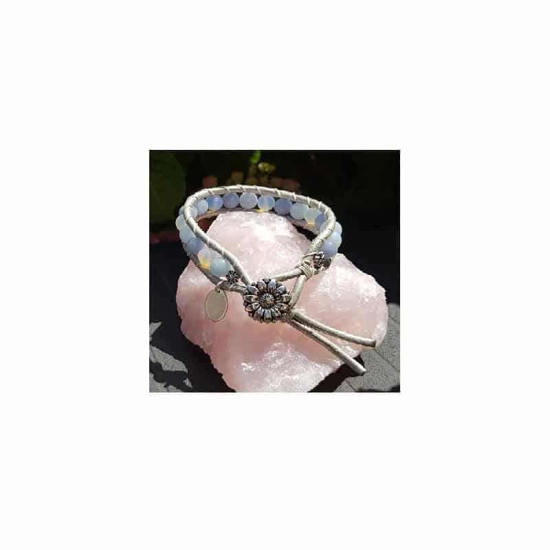 Edelsteen Armband Angeliet/ Opaliet/ Aquamarijn Wraparmband
