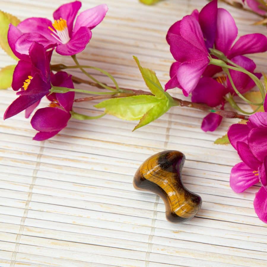 guasha massage paddestoel tijgeroog edelsteen