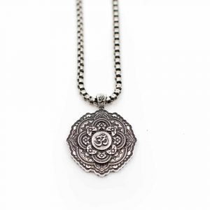 Tibetaanse OHM Hanger Metalen Ketting - Zilverkleurig