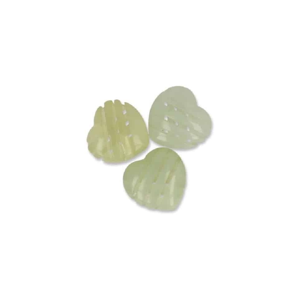 Losse Kraal Jade Hart Bewerkt (20 mm)