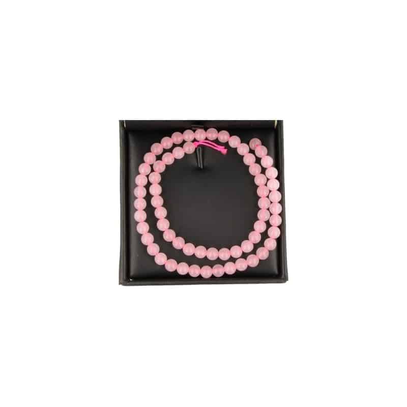 Ruben Robijn Roze kwarts kralen streng 6 mm