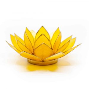 Lotus Sfeerlicht Geel 3e Chakra Goudrand