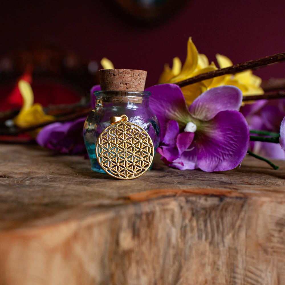 flower of life hanger in het goud