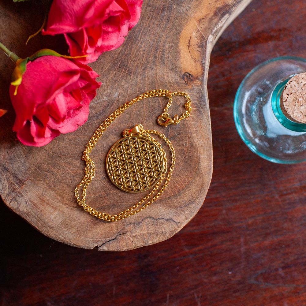 levensbloem hanger goud ketting
