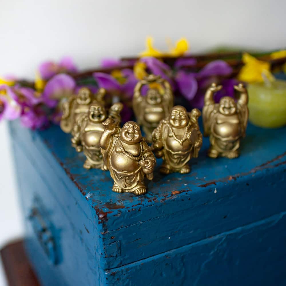 gouden boeddha beeldjes of happy buddha's 