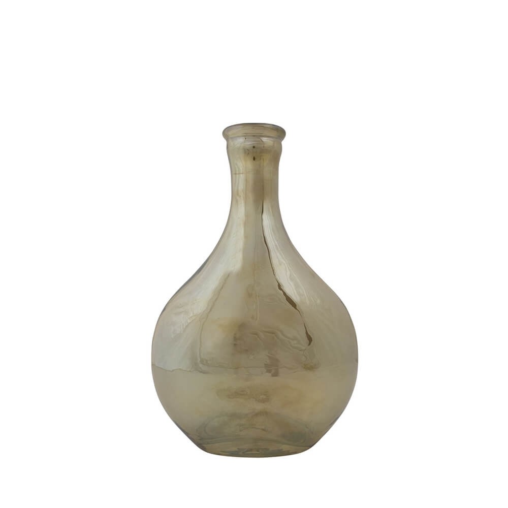 Glazen Vaas Ovaal Goudbruin (27 x 17,5 cm)