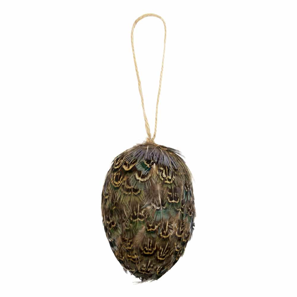Decoratieve Ovalen Bal Veren Fazant Blauw (10 cm)